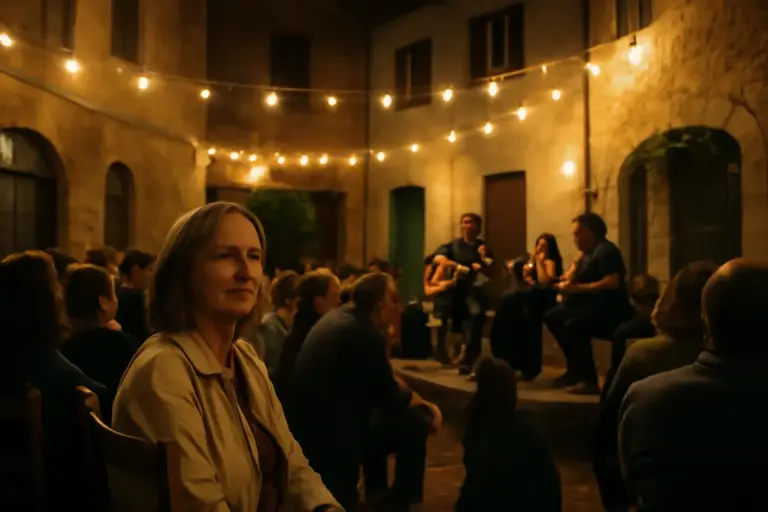 Cosa succede durante le serate musicali in corte? L’atmosfera che conquista anche chi non ama la movida